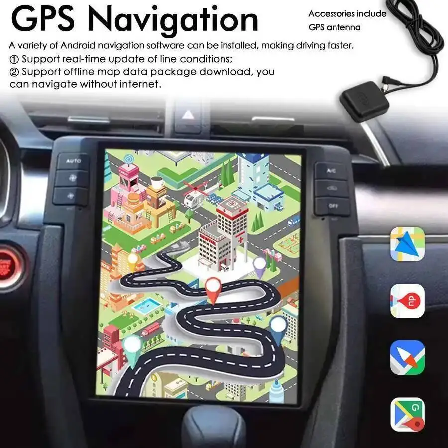 10.4 بوصة أندرويد 15 Carplay راديو السيارة التلقائي لهوندا سيفيك 2016-2022 4G واي فاي مشغل فيديو الوسائط المتعددة نظام تحديد المواقع والملاحة رئيس وحدة #4