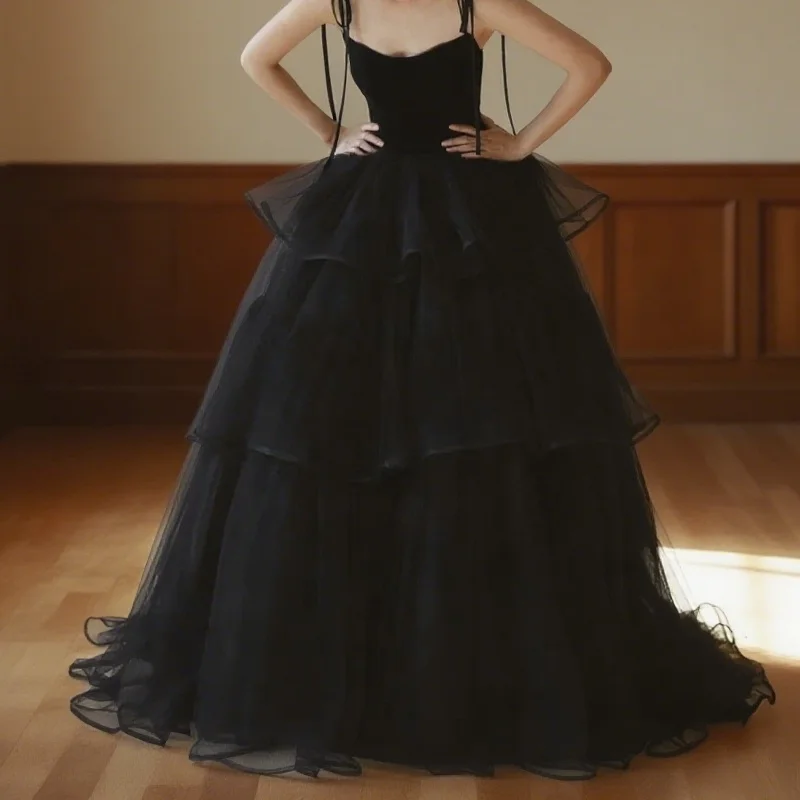 

Sweep Train Shiny Black Off The Shoulder Sequined Lace Applique A Line Wedding Dresses Customized