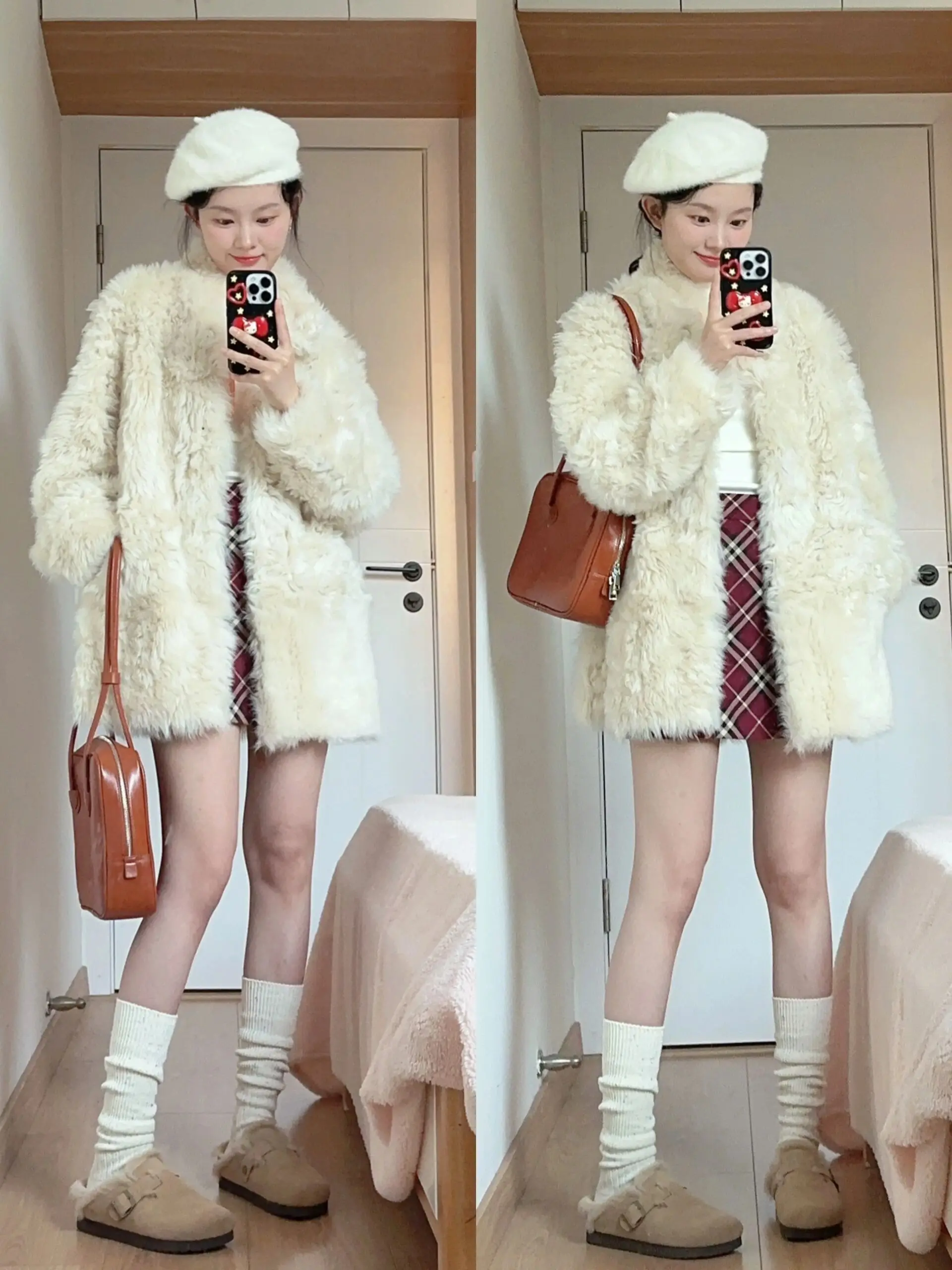 

2025 New Korean Sle Women's Casual Thiened Lamb Fur Jaet Mid-Length Warm Coat Design Winter Outerwear Faionable