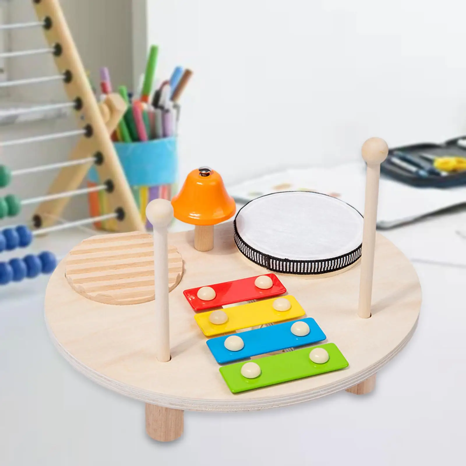 Montessori Percussion Instrument Baby Music Toys Kids Drum Set Musical Sensory Toy Kids Musical Instruments for Kindergarten