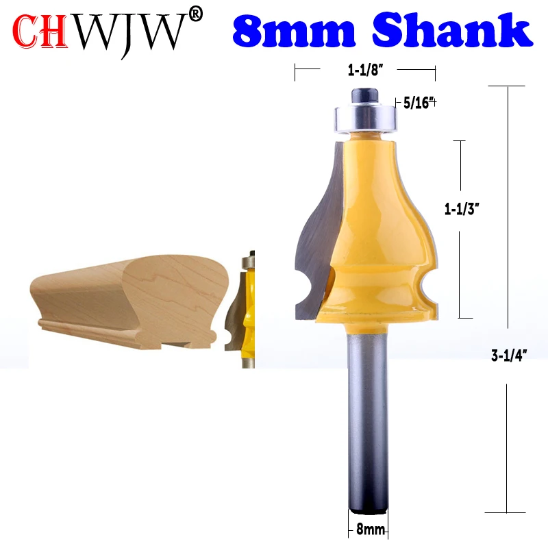2PC 8mm Shank Thumbnail & Beaded 2 Bit Handrail Router Bit Set Line knife Woodworking cutter Tenon Cutter for Woodworking Tools