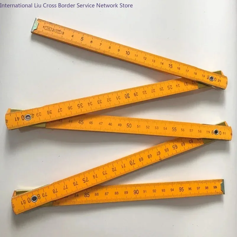 Folding Ruler 1M Long Wooden Composite Foldable Ruler Measuring Tools Perfect for Carpenters,