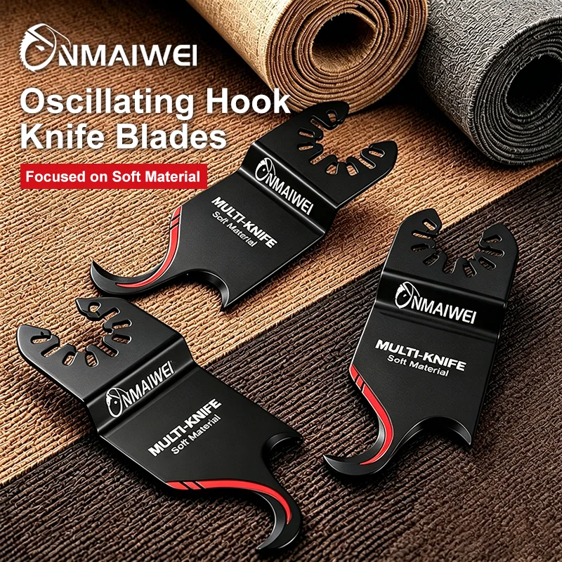 Universal Oscillating Multi Tool Hook Knife Blades Soft Material Cutting Cutter Multitool for Carpet Rubber Cardboard Cutting