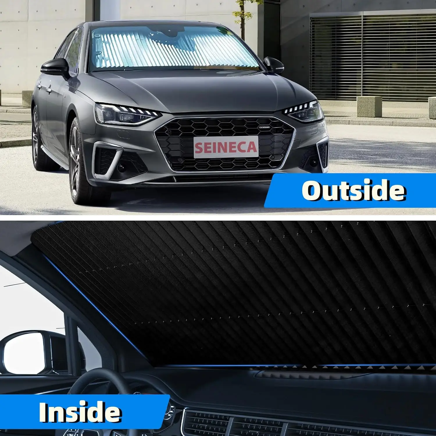 2-Pack Retractable Car Sun Shades, Blocks 99% UV, Fits Most Cars, Easy Foldable for Cool Interior Protection