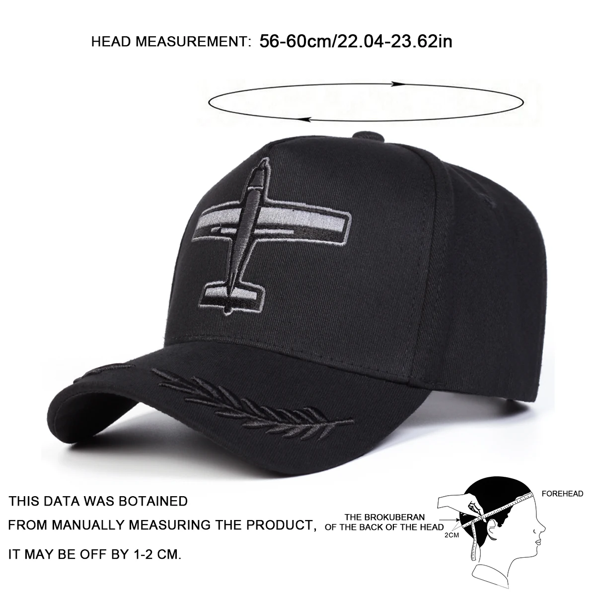 Unisex Airplane Embroidery Baseball Caps Spring Autumn Outdoor Adjustable Casual Hats Sunscreen Hat Sports Cap