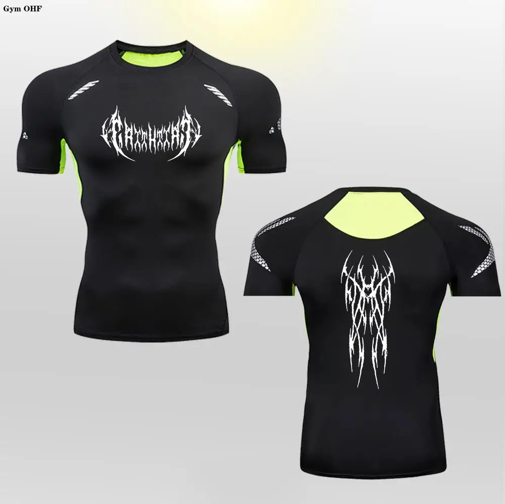 Sportswear Anime Compression Shirt Men Long Sleeve Running Workout Dry Fit  First Layer Gym Joging Training Outdoor T Shirt Mens