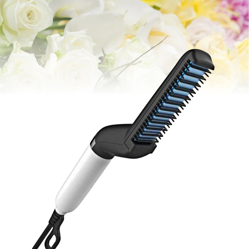 

1Pcs Hair Styling Comb Ergonomic Rubber Grip Slim Curling Straight Brush Compact Portable Electric Hair Curler for Men