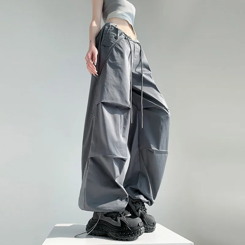 الربيع الصيف المرأة Sweatpants الكورية أزياء خمر المتناثرة نمط عارضة الصلبة فضفاض البضائع السراويل الشارع الشهير النساء ركض