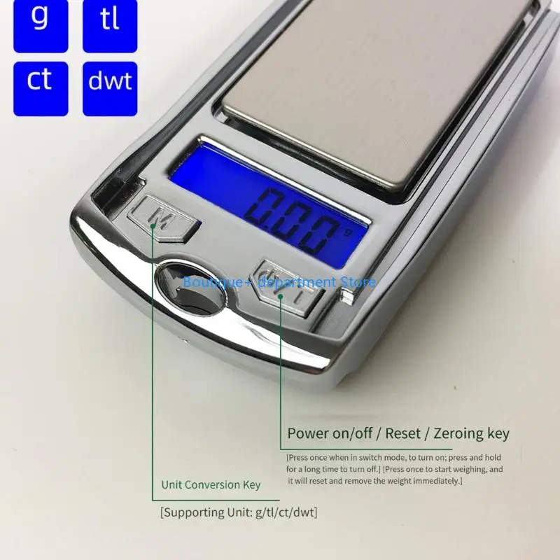 E1PD High Accuracy 200G 0.01G Digital Pocket Scale with LCD Backlights Car Designs for Jewelry Gold Powder Tea