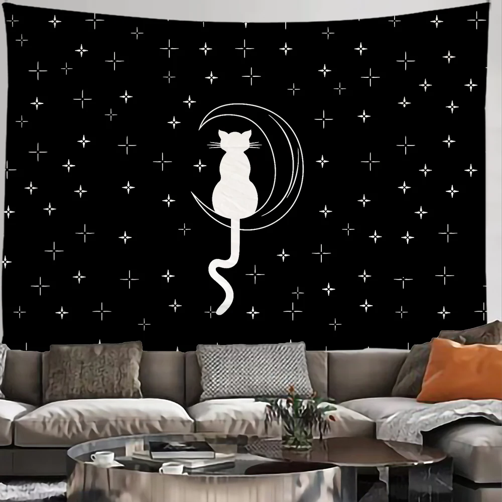 

Anime Black And White Cat Tapestry Hippie Kawaii Room Decor Tapestries Decoration Pictures Room Wall Art Tapestries Tapeçaria