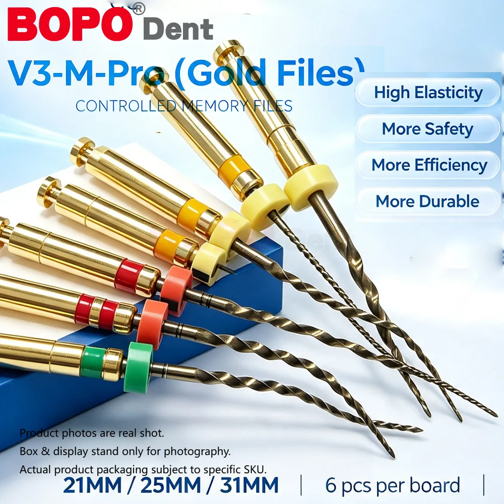 6Pcs/Box 25MM Dental Heat Activation Rotary Root Canal Endodontic Files Flexible Dentist Material Nickel-Titanium PRO Endo File