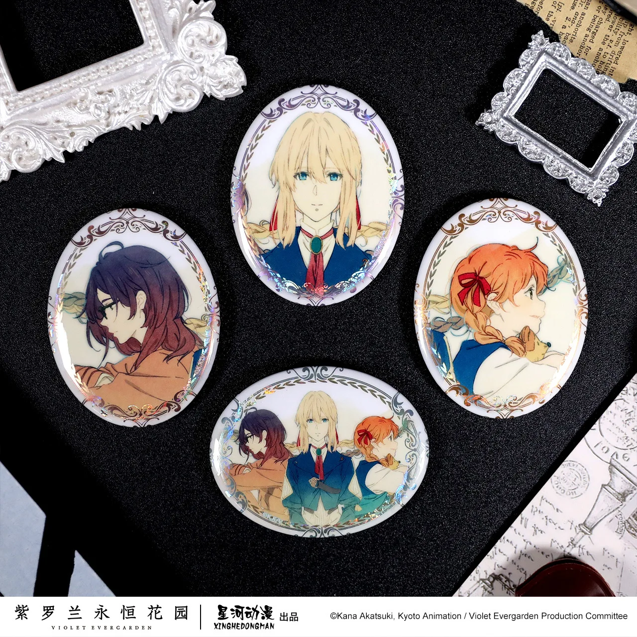 Violet Evergarden China Official Authorization Bust Series Oval Shape Fridge Magnet 4pcs/Set