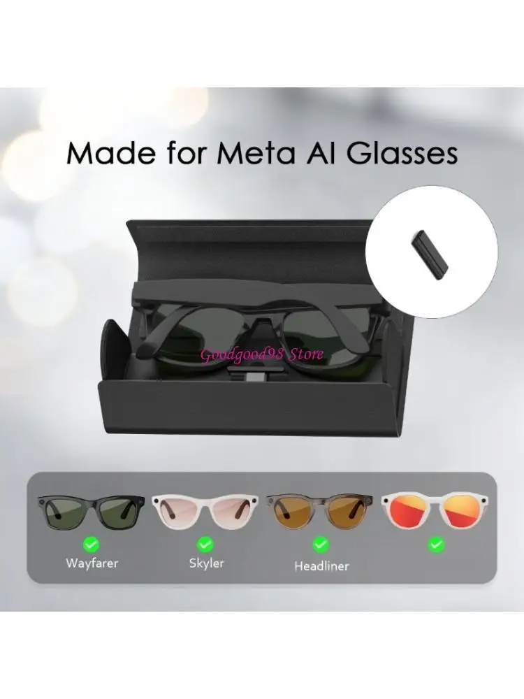 

Foldable Charging Case For Glasses With 2000mAh Battery And Wireless Charging Function Storage