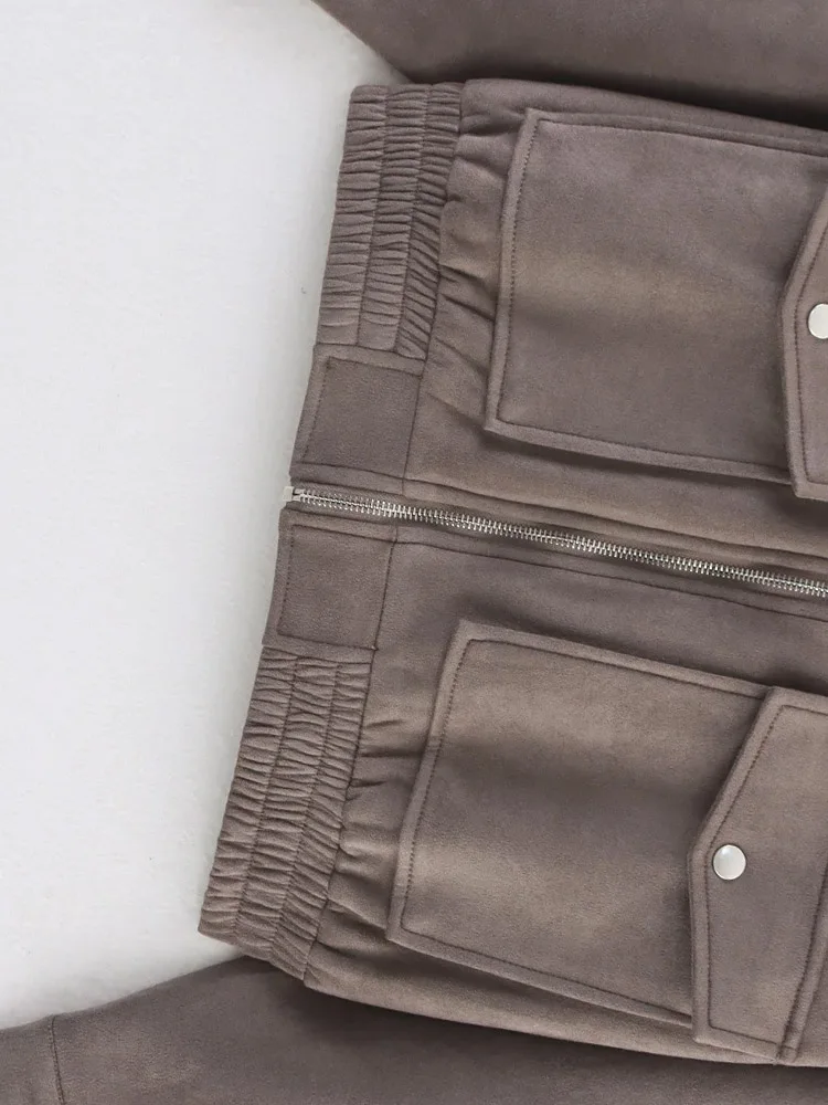 

HH женская модная универсальная замшевая текстурированная куртка с длинными рукавами и лацканами, женская повседневная куртка с карманами, декоративная молния, 3 цвета, пальто Mujer