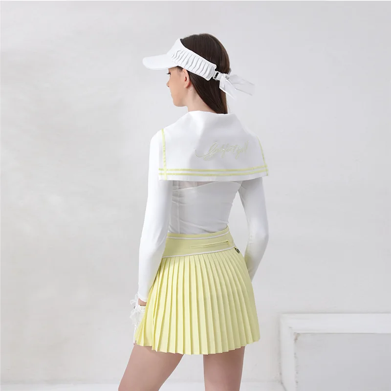 Women's Spring and Autumn Golf Sports Long sleeved T-shirt Short skirt Set Quick drying High quality Clothing