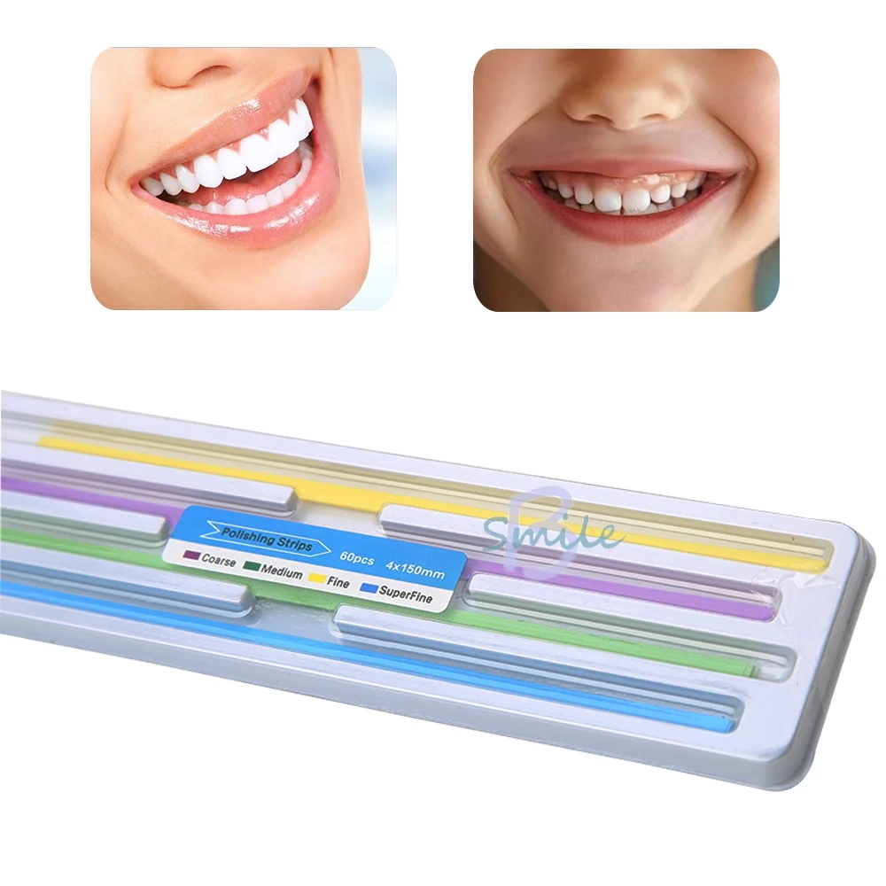 60 יח'\קופסא שיניים שרף ליטוש שיניים רצועה שחיקה חלקה שרף שיניים חלקה עיצוב שיניים ריפוד