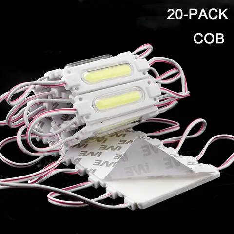 도매 20 개/몫 12V 다색 Led 모듈 COB 라이트 백라이트 상점 배너 방수 IP65 크리스마스 장식 따뜻한 흰색