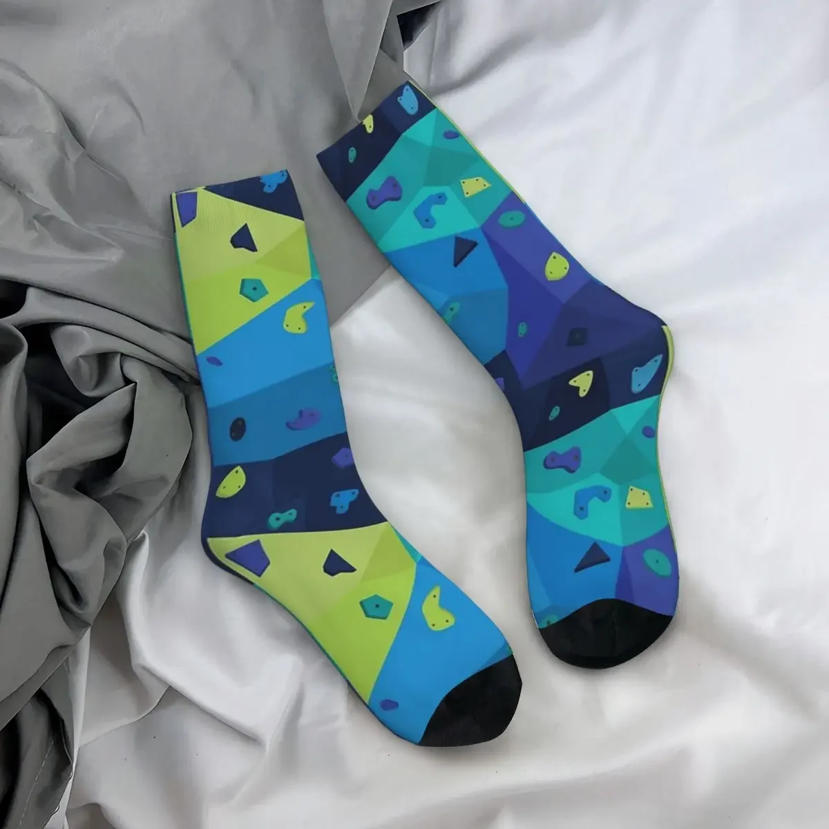 Boulder Wall (Blue And Green) Socks Harajuku High Quality Stockings All Season Long Socks Accessories for Unisex Gifts