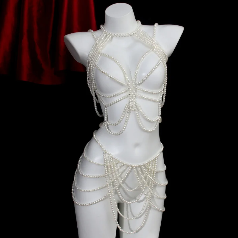 

Цепочка для тела Жемчужная цепочка на грудь Цепочка на талию Цепочка на грудь Женская цепочка на грудь Сексуальное бикини Цепочка для бюстгальтера День рождения Танцевальные украшения для тела