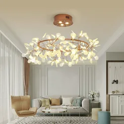 Modern Restaurant Kitchen Home Hanging Living Room LED Circular Chandelier Room Rose Gold/black Branch+spotlight, Firefly Light