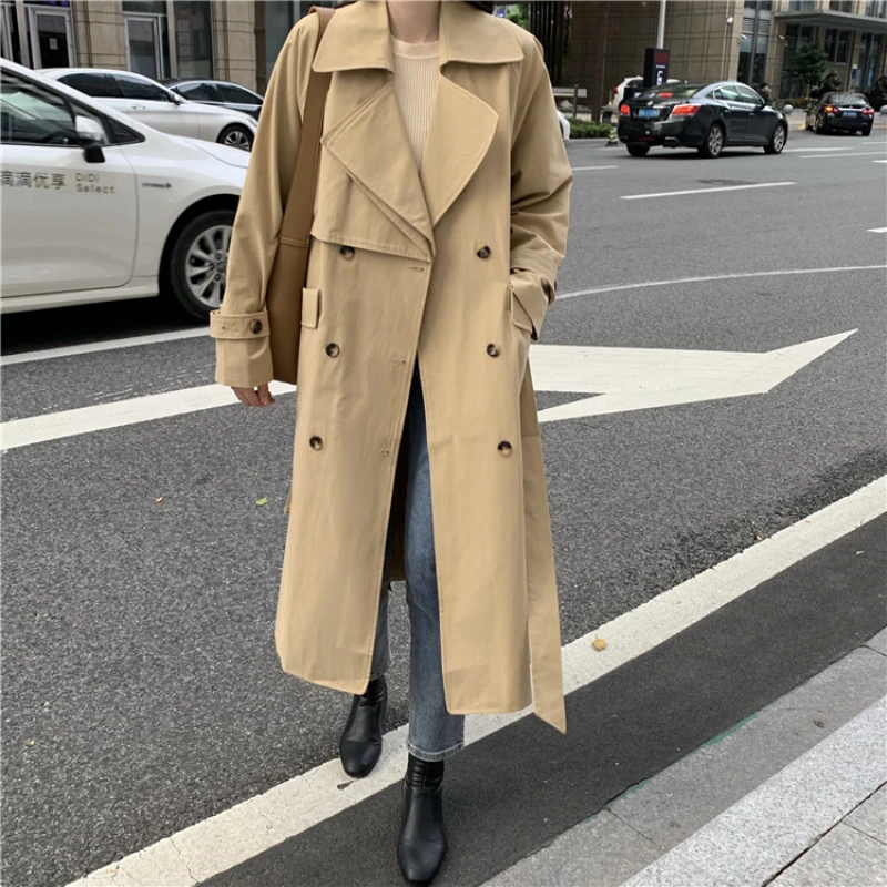 

New Hot selling trench coat for women korean fashion long windbreaker casual Lady work wear nice Jacket designer clothes BFA7760