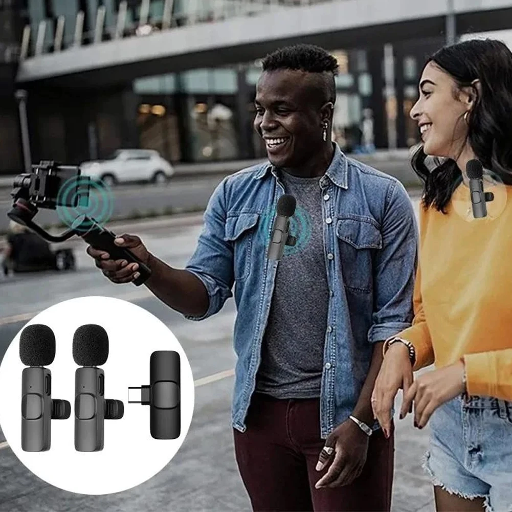 ميكروفون تسجيل الفيديو، إلغاء الضوضاء، نظام ميكروفون صغير 2.4G، ميكروفون ذكي لكاميرا الكمبيوتر اللوحي iPhone
