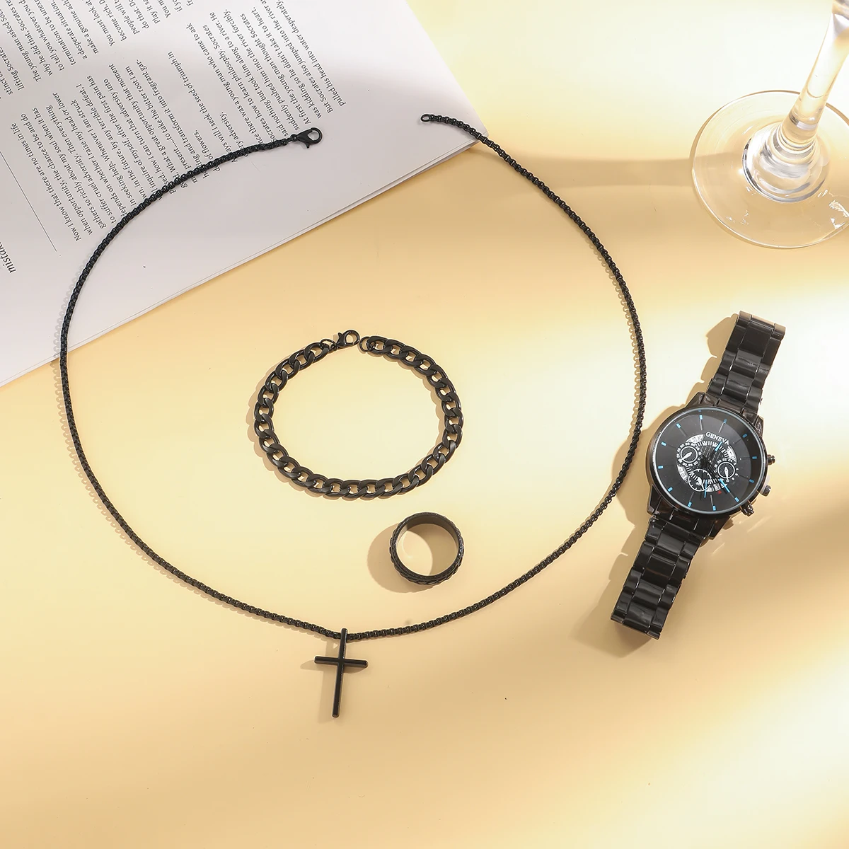 

Популярные модные мужские наручные часы со стальным ремешком, деловой трансграничный комплект без коробки