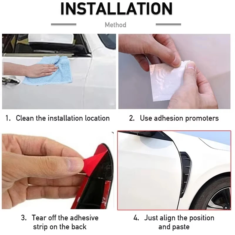 2Pcs Car Shark Grille Car Leaf Plate Simulation Outlet Vent Decor ABS Plastic Carbon Fiber Side Air Flow Sticker For Honda Civic - view 6