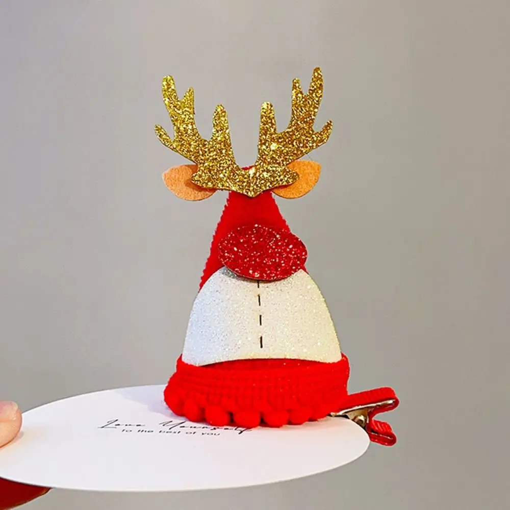 

Merry Christmas Decor Christmas Hairpin Bowknot Santa Claus Children Deer antler Hair Clip Snowflake Sequin