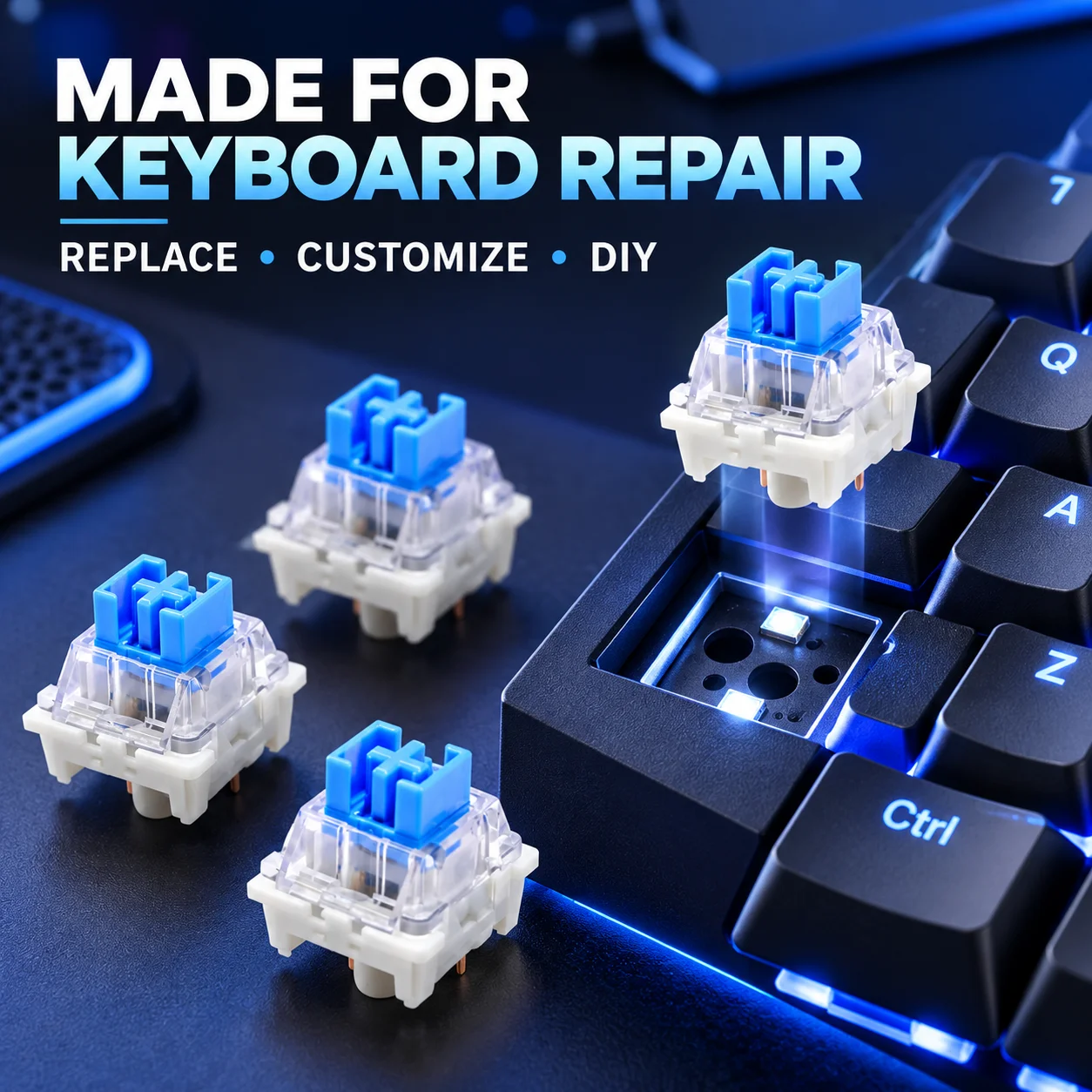Mechanical Keyboard Switches 10 Pack 3-Pin Key Switches For Gaming Keyboard Tactile And Clicky Options Available