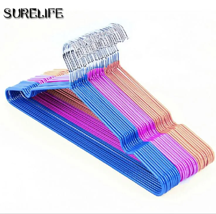 

20pcs/lot Stainless Steel Plastic Hangers For Clothes Pegs Wire Antiskid Drying Clothes Rack Adult And Children Hanger