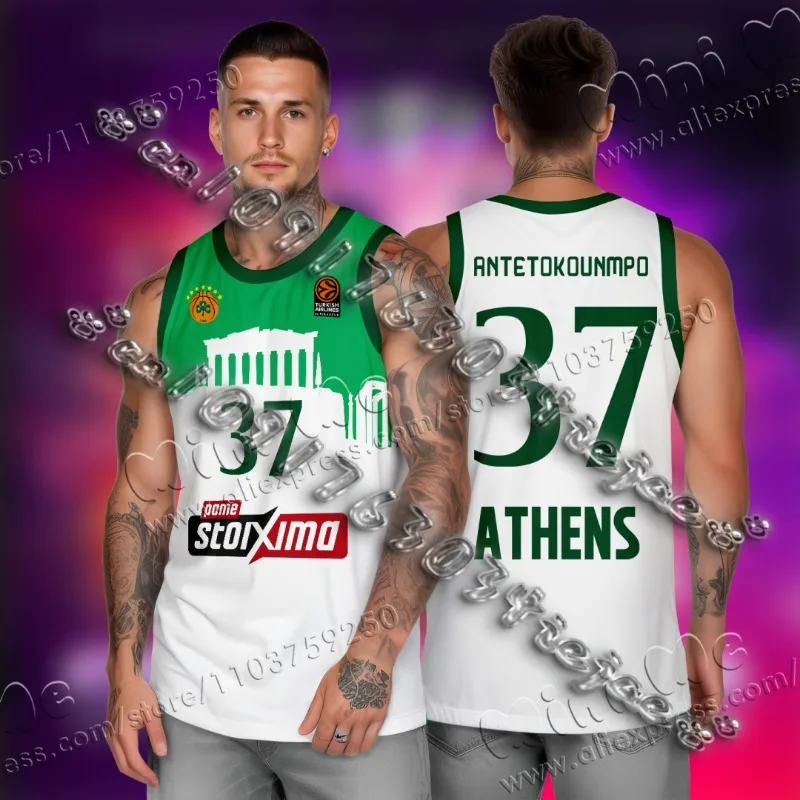 

MOTO 25/26 Новые поступления Panathinaitkos баскетбольный трикотаж для фанатов специальный трикотаж комплект греческий мужской летний спортивный трикотаж жилет футболка