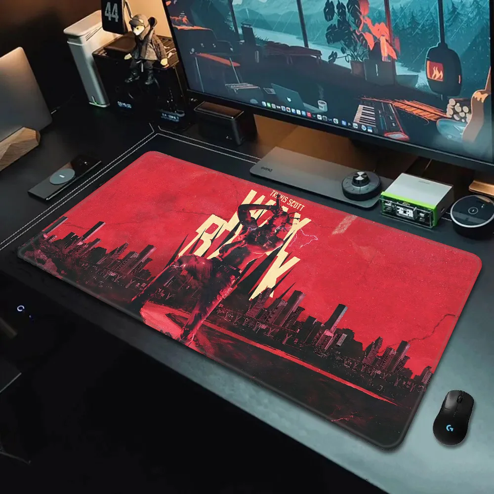 Rapper T-Travis S-Scott  Mousepad HD Printing Computer Gamers Locking Edge Non-slip Mouse Pad XXL90x40cm Keyboard PC Desk Pad