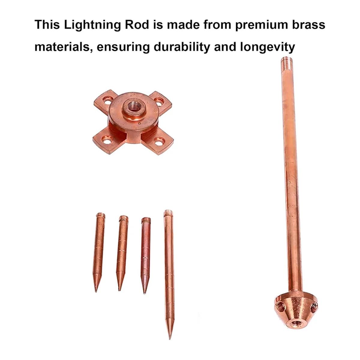 A20M Three-Pole Spike Copper Plated Removable Protection Equipment Protection System Kit for House Roof Bungalow Tin House