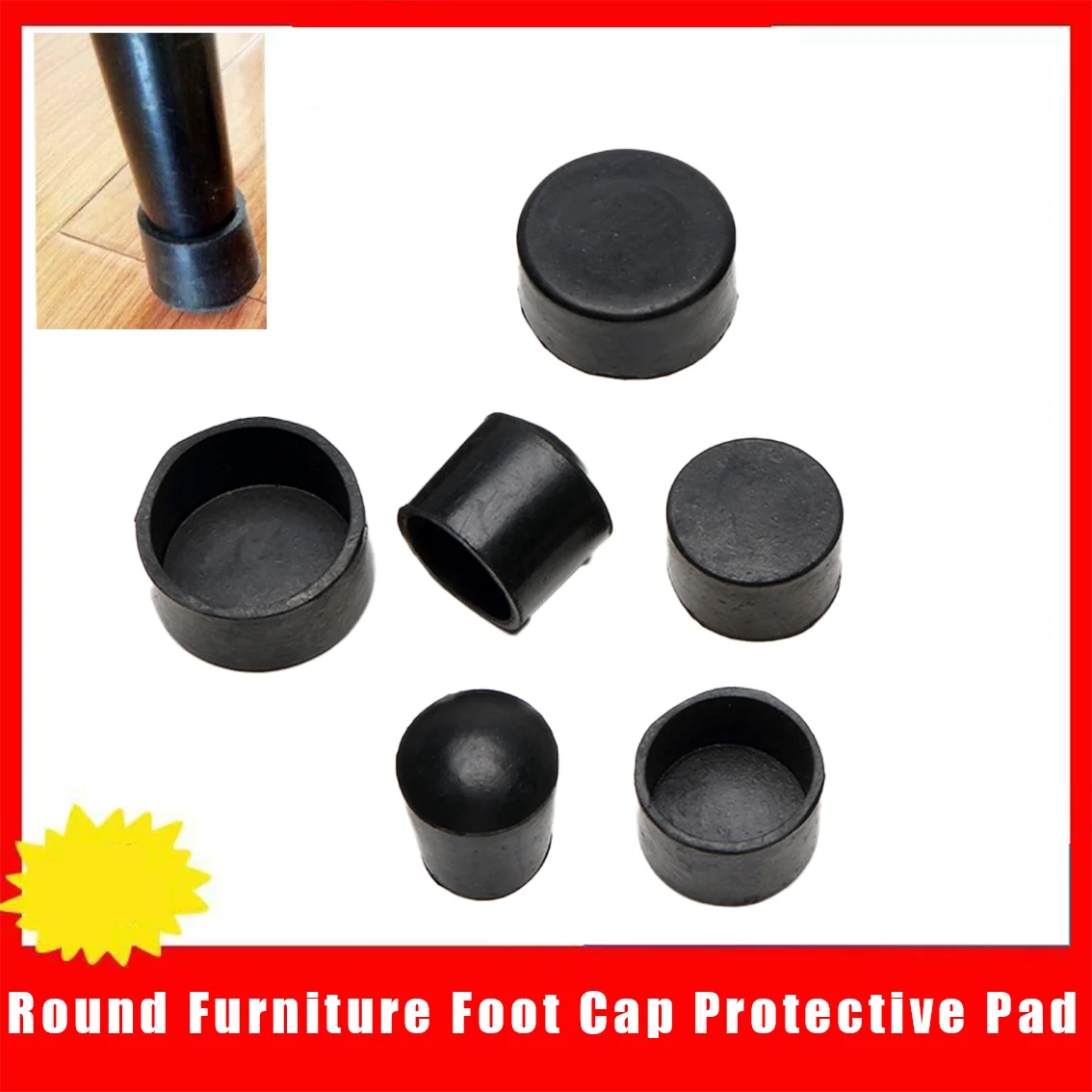 

Round Rubber Tables Chairs Sofas Furniture Foot Caps Silent Anti Slip Anti Slip Shockproof Floor Scratch Resistant ProtectivePad