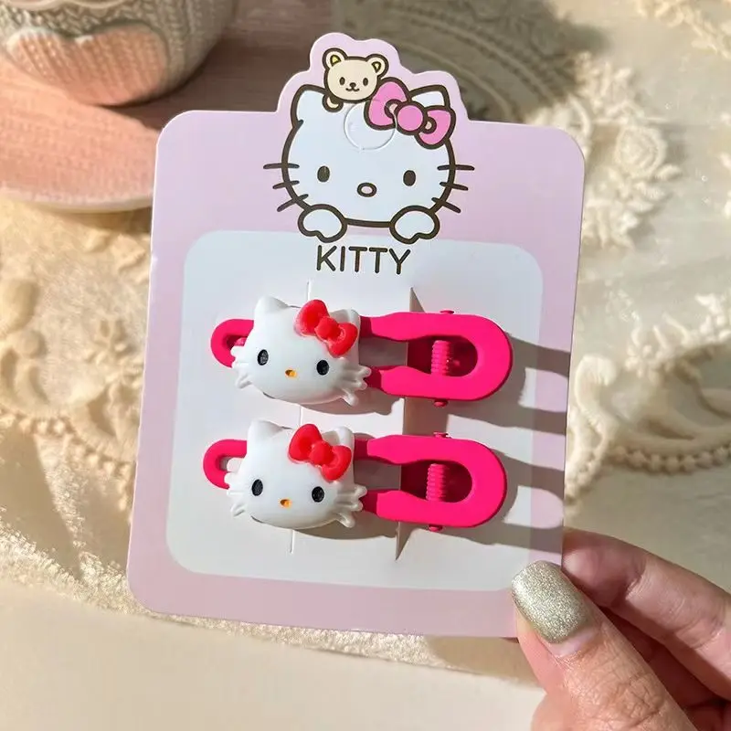 Кавайные персонажи мультфильмов «Hello Kitty Kuromi», моя мелодия, заколка для волос с утконосом, головной убор с милым сердечком для девочек, оптовая продажа