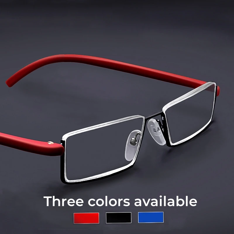 Metal Anti-blue Light Reading Glasses Elderly Half Frame Presbyopia Glasses TR90 Non-deformed High-definition Far Sight Glasses