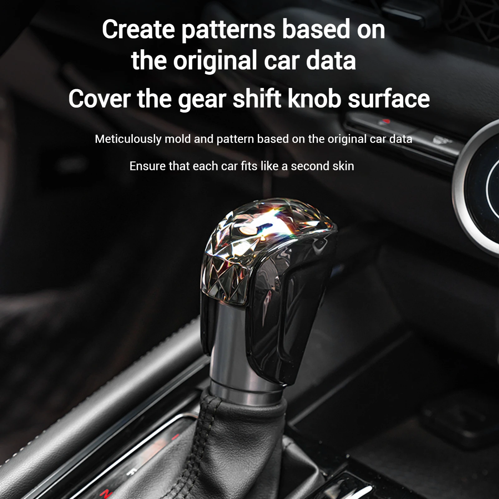 Shift Knob Cover Car Shift Grip,Dress Up Stylish Scratch-Resistant and Dirt-Resistant for Accord Civic Fit Vezel Bezel H-RV CR-V