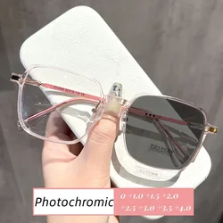 Gafas de lectura fotocromáticas inteligentes para mujer, gafas de sol Retro de moda para presbicia, gafas 2 en 1 para miopía, prescripción de dioptrías