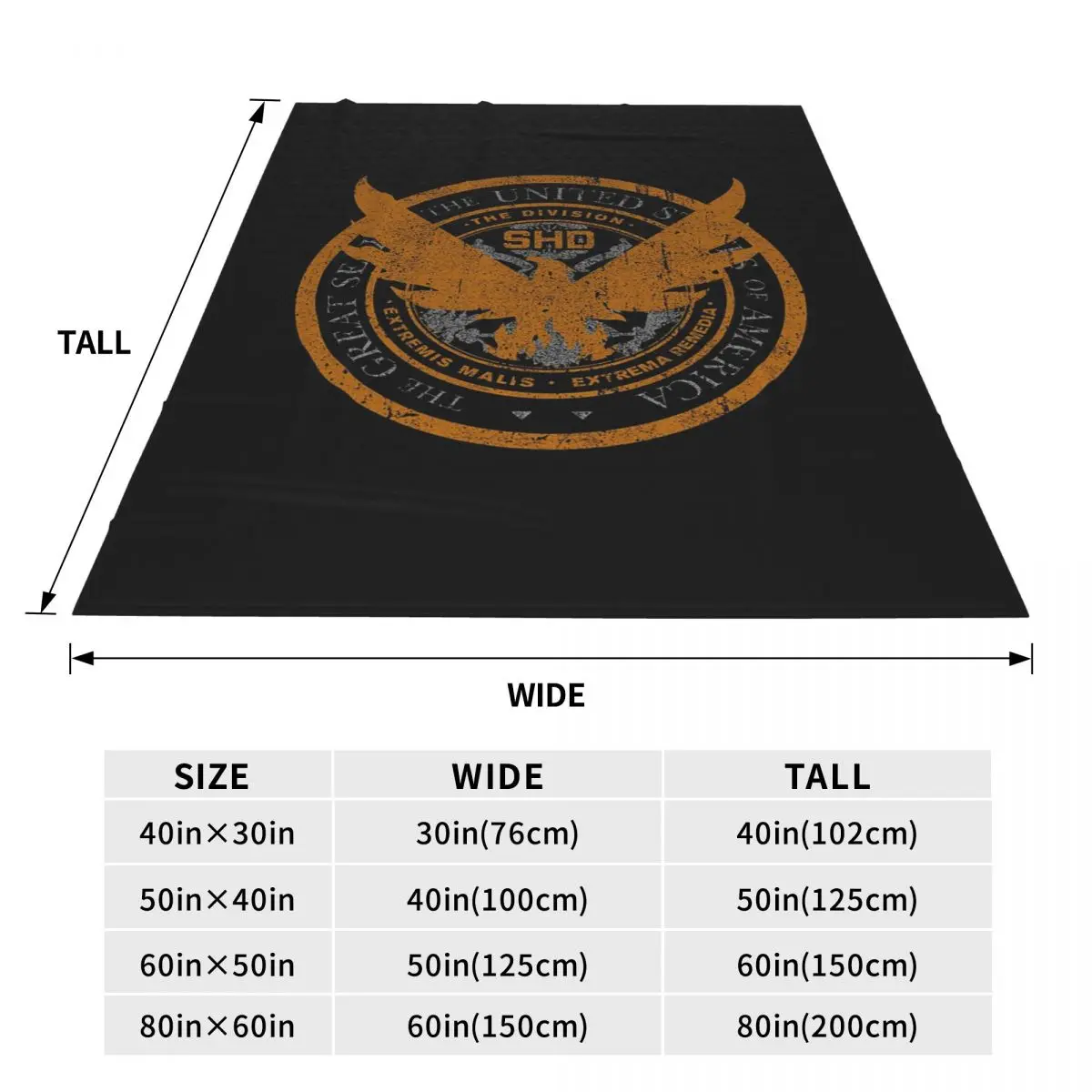 Game Tom Clancys The Division SHD Seal Blanket Soft Warm Flannel Throw Blanket Plush for Bed Travel Home Couch