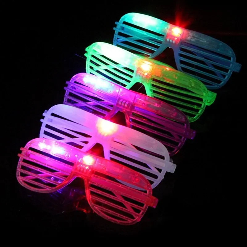 1PC Adult Kids Women LED Glasses Light Party Sunglasses Glow In Dark Shutter Neon Flash Christmas Birthday Wedding Decoration