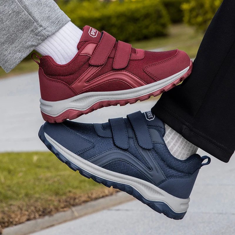 Diabetic Shoes for Men Comfort Walking Shoes for Elderly Swollen Feet Orthopedic Adjustable Double Strap Hook and Loop Sneakers