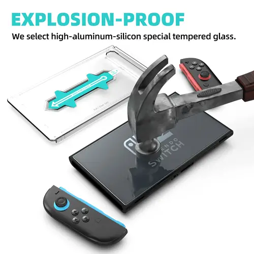 Auto-Alignment Screen Protector for Nintendo Switch 2 OLED Accessories, HD Clear Tempered Glass for Switch2, Bubble Free - Image 2