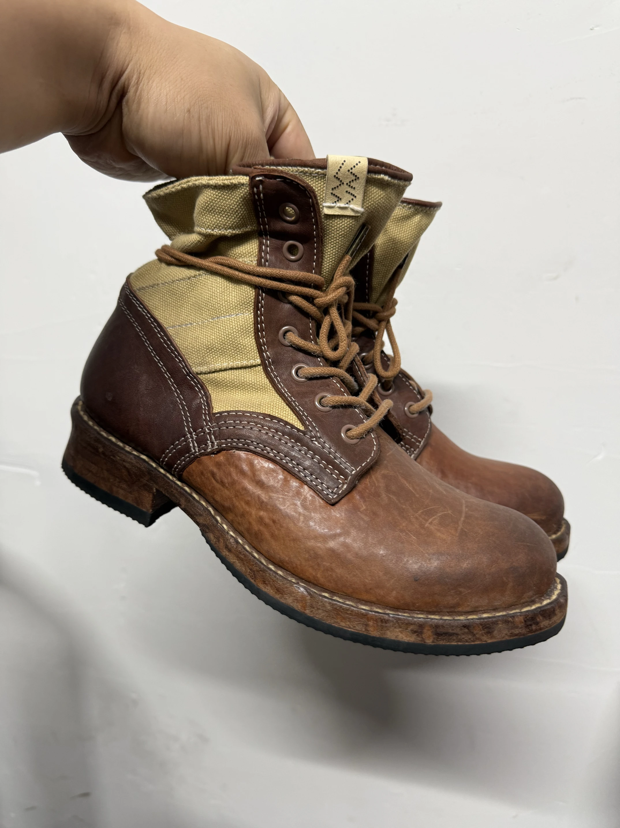 

Visvim 25ss 7 HOLE '73-FOLK Обувь ручной работы Goodyear из кожи лошади и бедер с 7 отверстиями