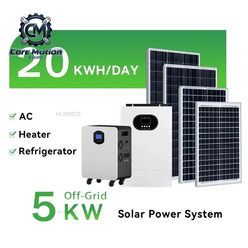 5kW 10kW Off-Grid Solar System with LiFePO4 Battery and Hybrid Inverter 15KWH 30KWH All-in-One Solar Storage Kit