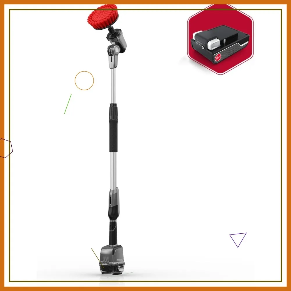 

Электрическая вращающаяся щетка-скруббер с поворотной насадкой, телескопическая ручка 4+ фута, водонепроницаемая, для уборки дома и на улице