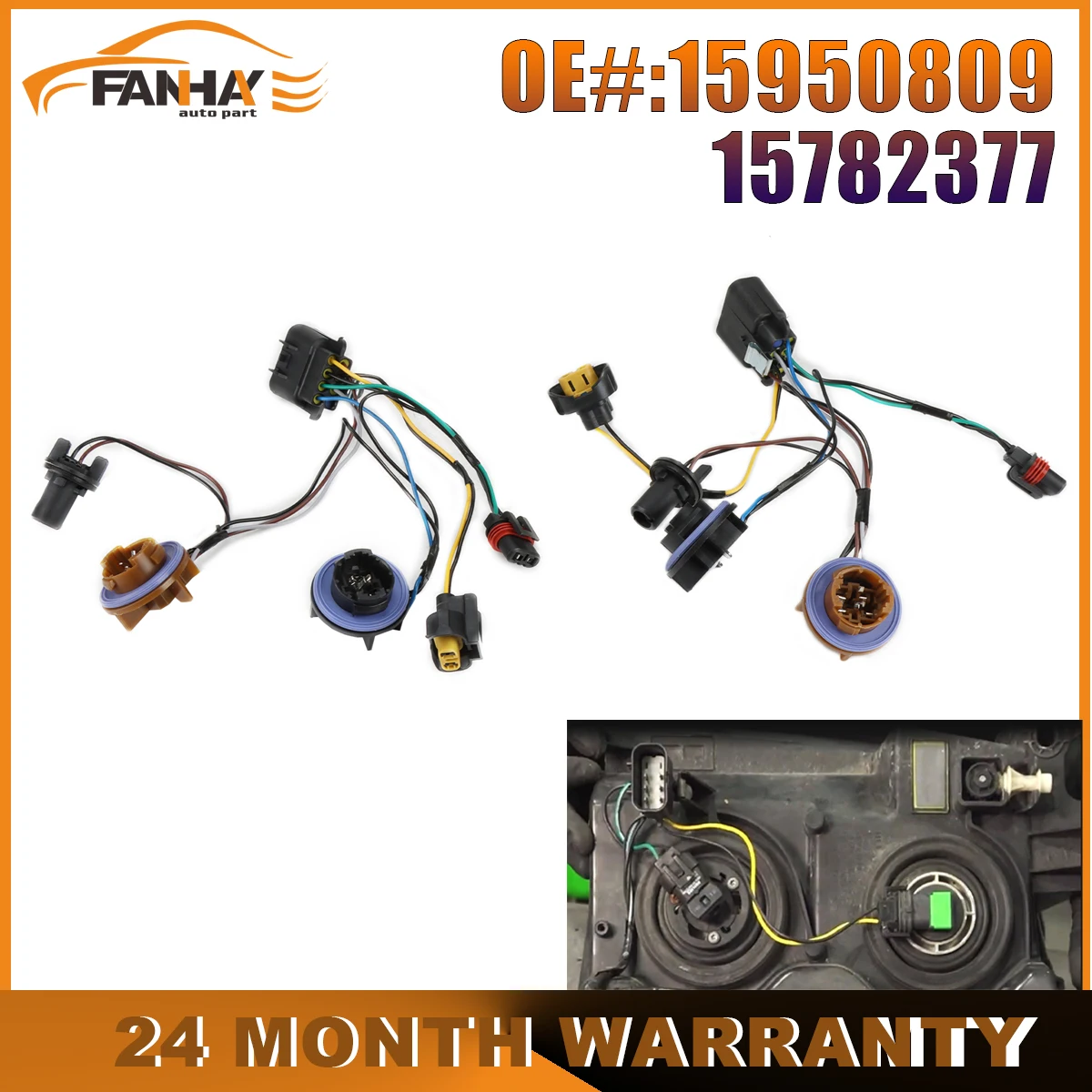 

15950809 15782377 Headlight Wiring Harness For Chevy Avalanche Tahoe Suburban 1500 2500 2007 2008 2009 2010 2011 2012 2013