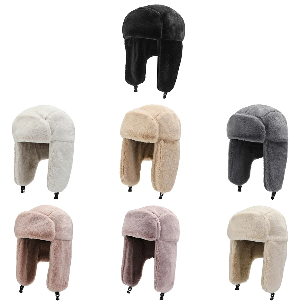 Warm Earflap Bonnet Windproof Snow Caps Bomber Hat Russian Ushanka Winter Hat