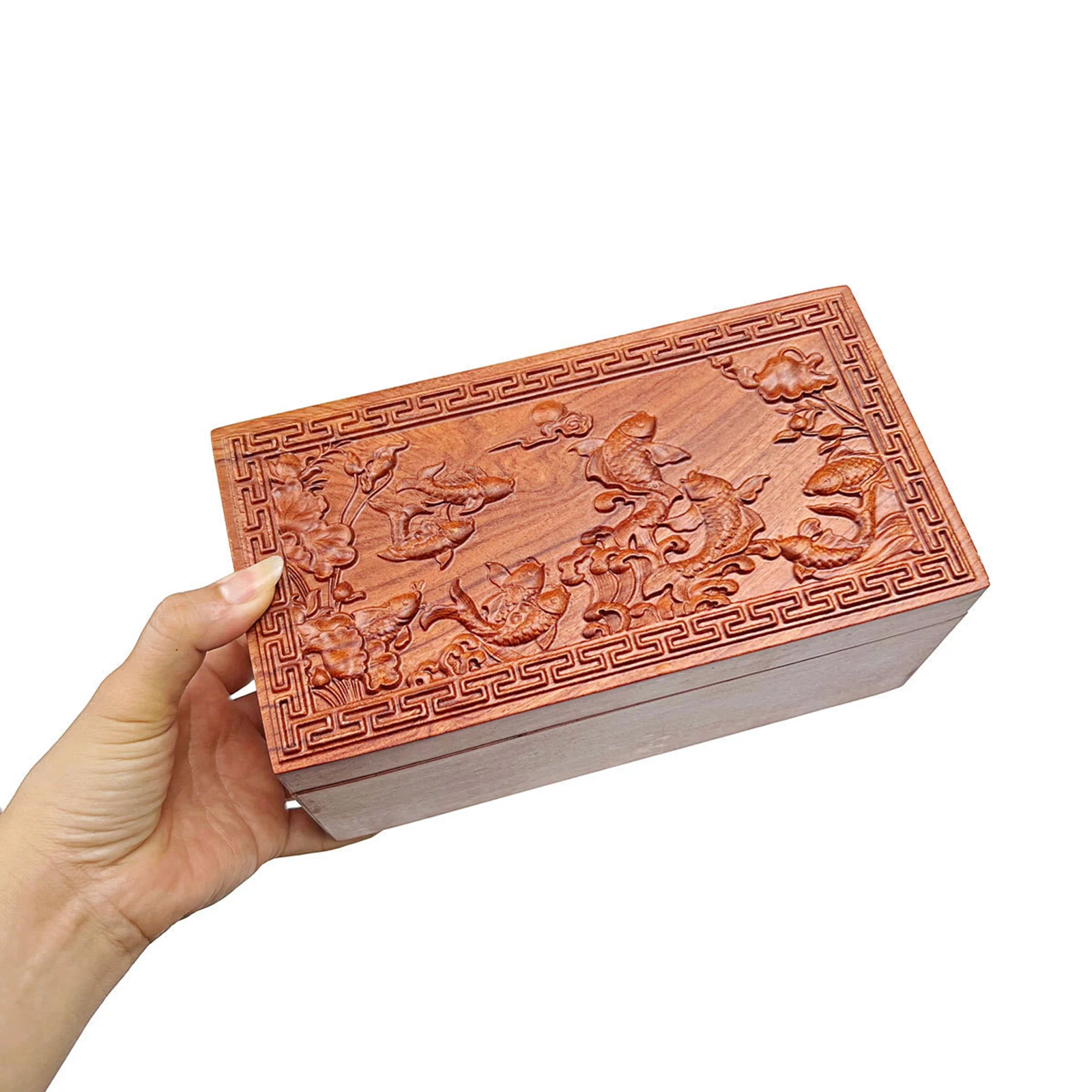 Wooden Jewelry Box Vintage Multipurpose for Women Trinket Organizer Keepsake Storage Box Trinket Chest for Home Dressing Table