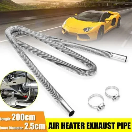 

Stainless Steel Diesel Heater Exhaust Pipe With Silencer And Clips Air Diesel Parking Heater Car Heater Accessories